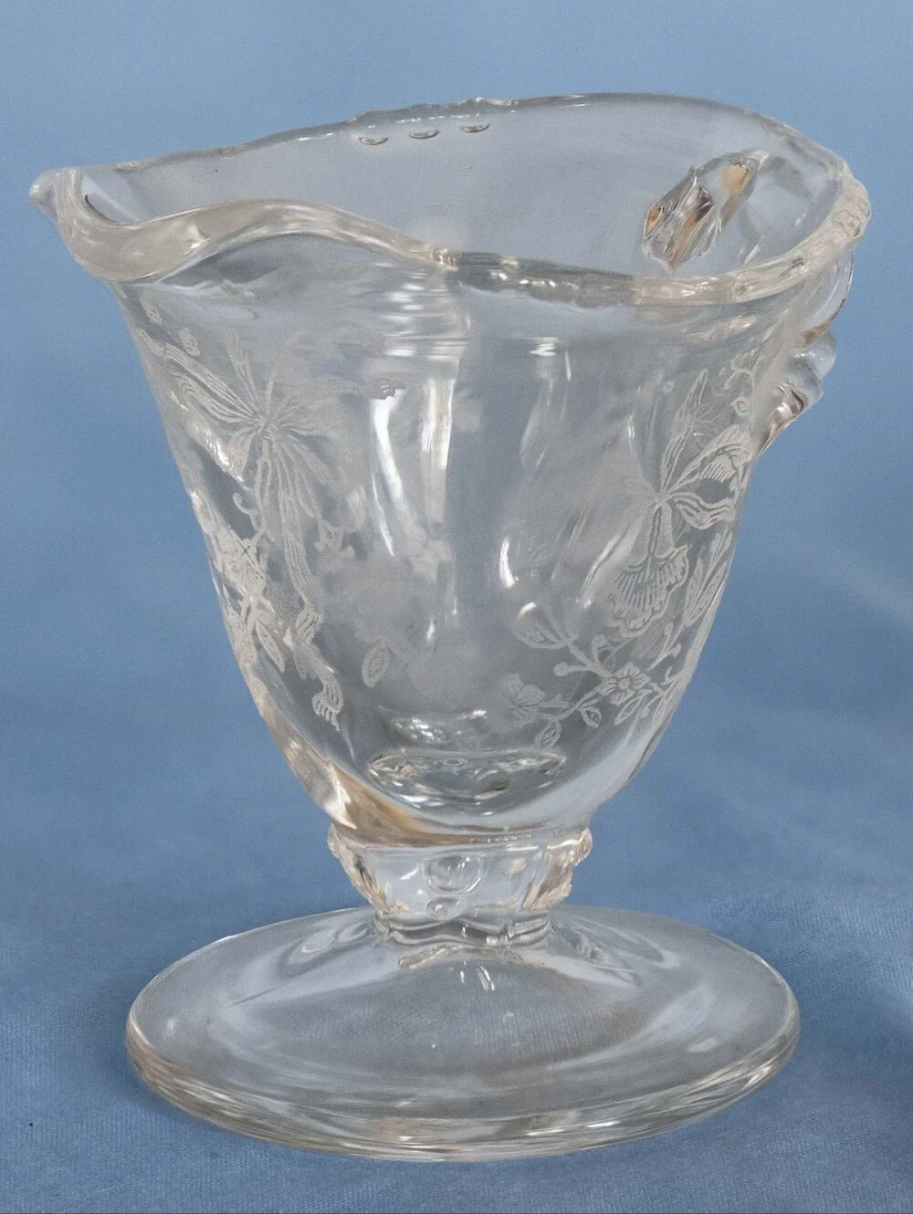 Beautiful Vintage Heisey Crystal Orchid Sugar Bowl and Creamer Set Made In USA!